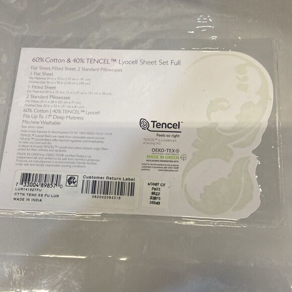 Sky Cotton & Tencel® Lyocell Sheet Set, Full - 100% - Picture 2 of 3